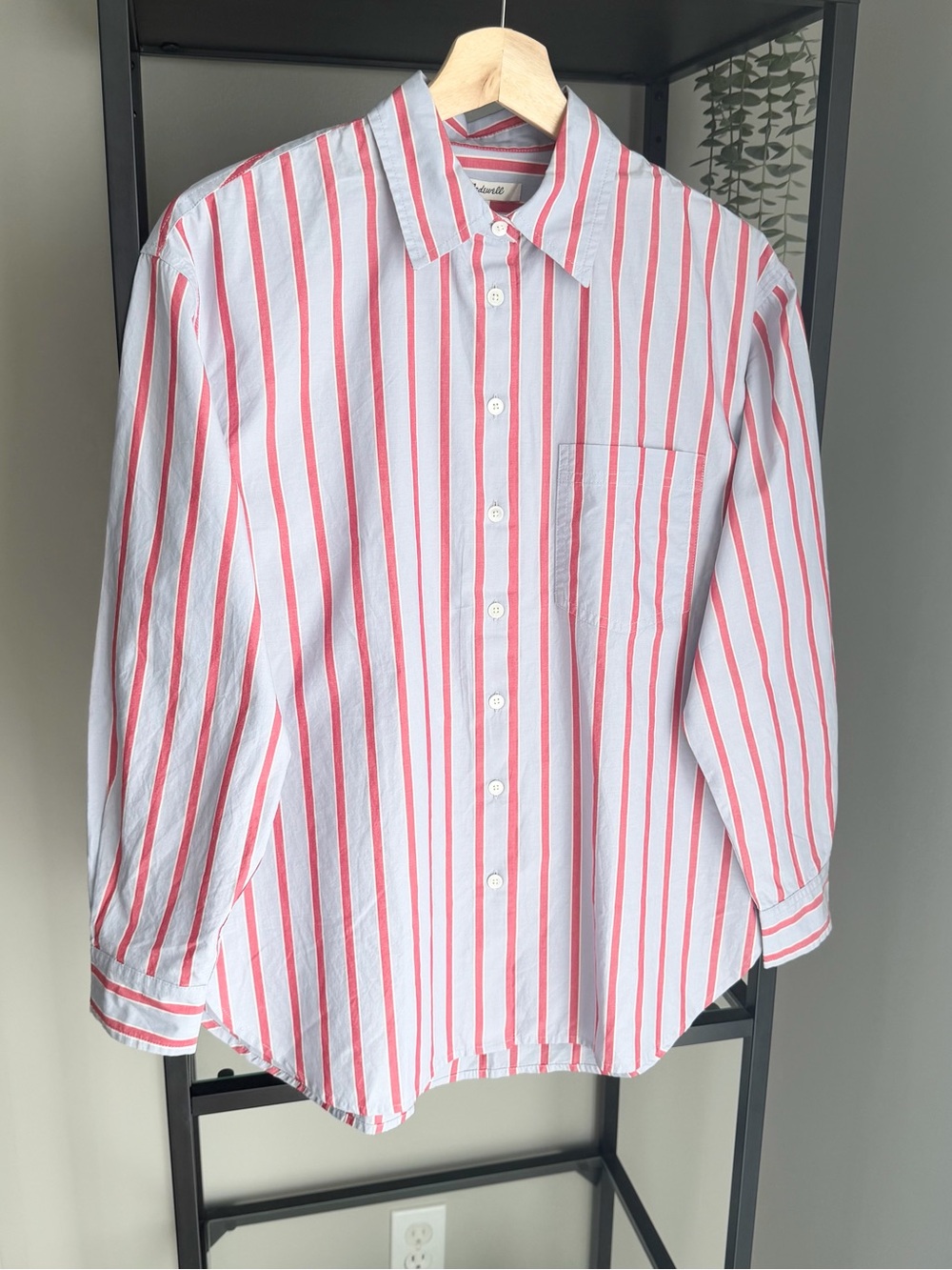 NWT Madewell The Easy Button Up Striped Shirt in Poplin - Picture 1 of 9